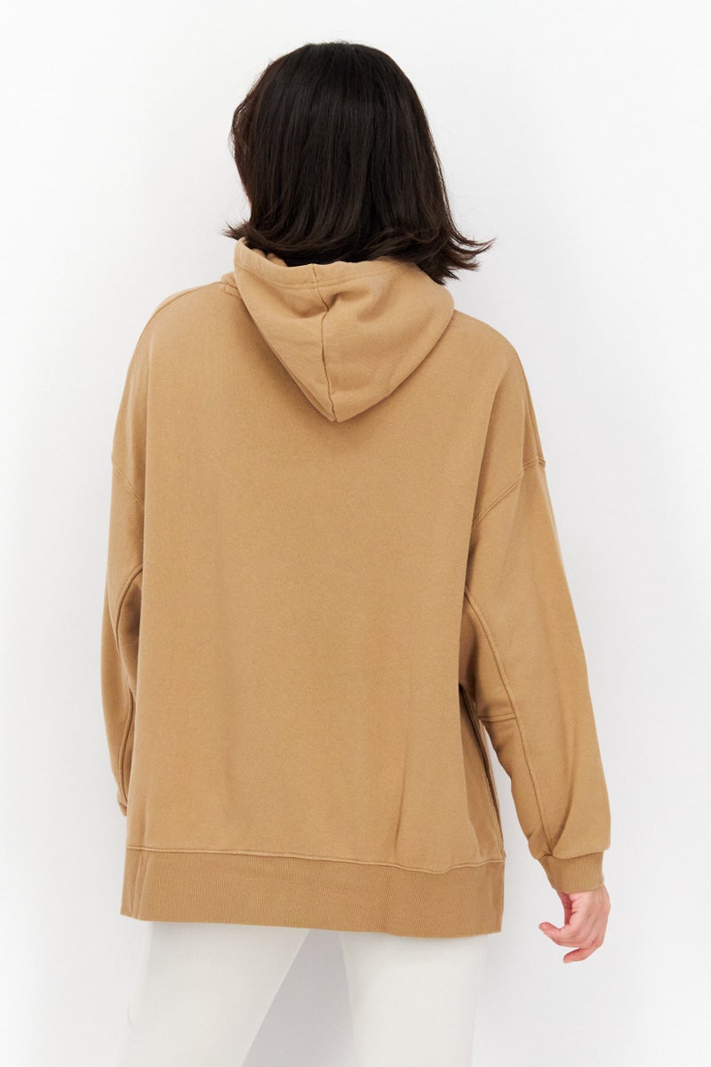 PUMA هودي تدريب طويل الأكمام للنساء، تان - Image 4